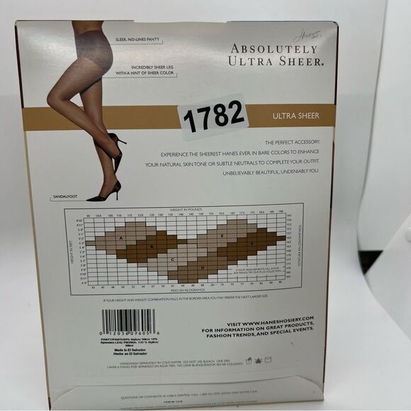 Vtg ABSOLUTELY ULTRA SHEER®l Hanes 707 sz B barely there - Picture 3 of 3